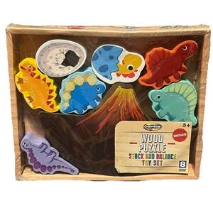 Creative Kids Wooden Dinosaur Stacking Toy Set, Balance‎ Stack Game 8 Pc